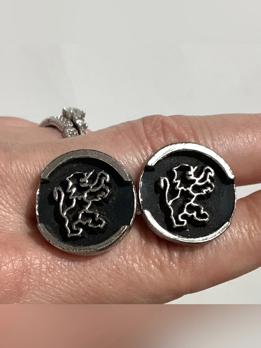 Lion Rampant Cufflinks Heraldic Crest Jewelry